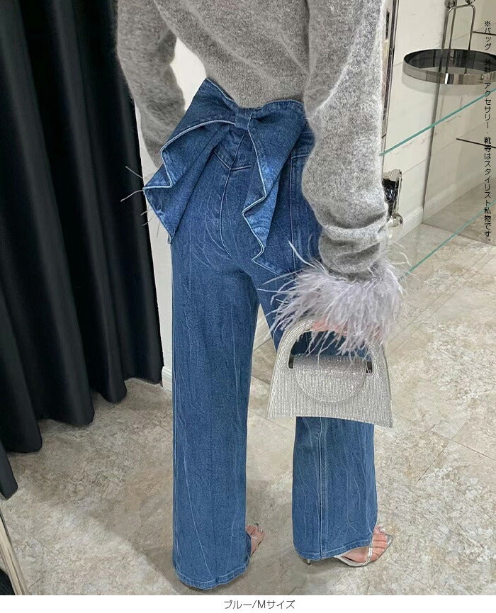 03size | コットン | バックリボンデニムパンツ