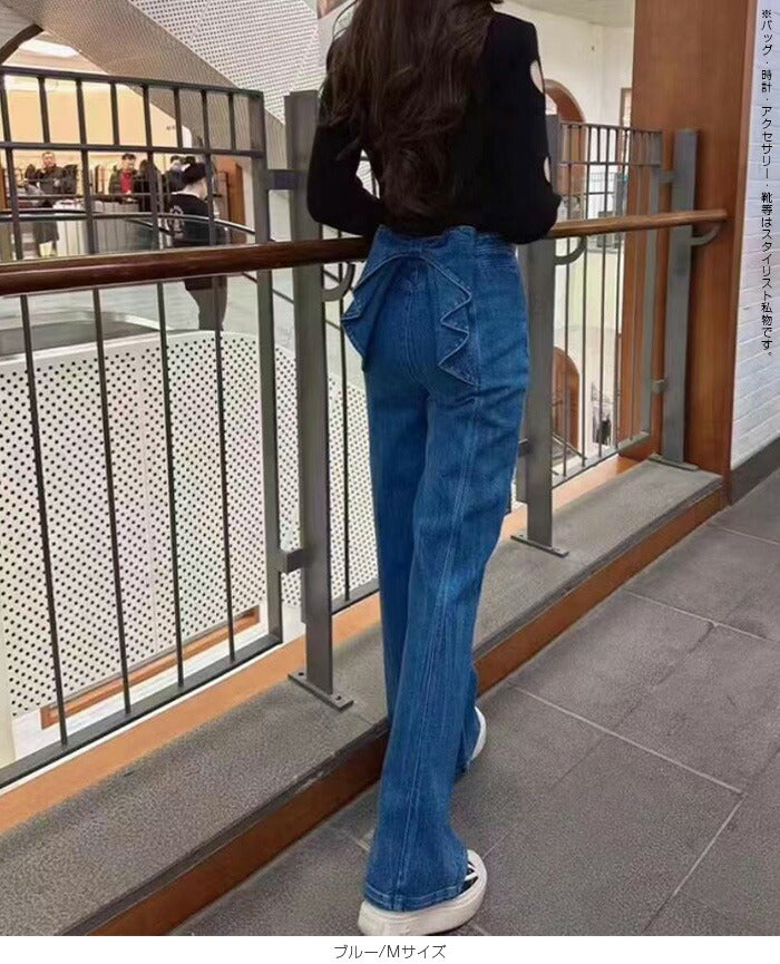 03size | コットン | バックリボンデニムパンツ