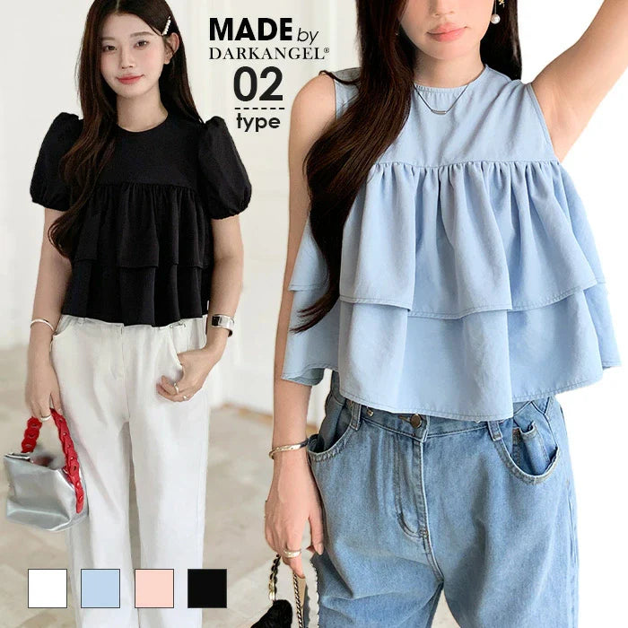 選べる2タイプフリルブラウス