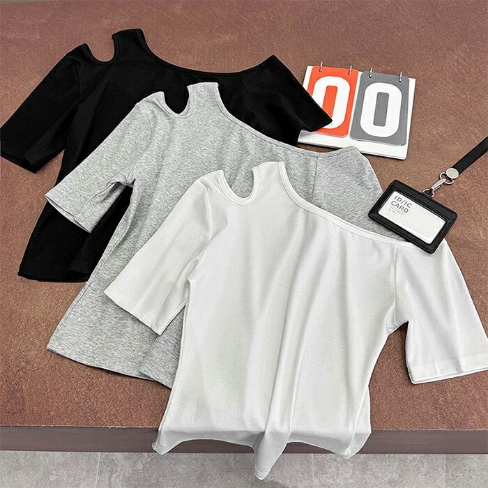 アシメオフショルダーT