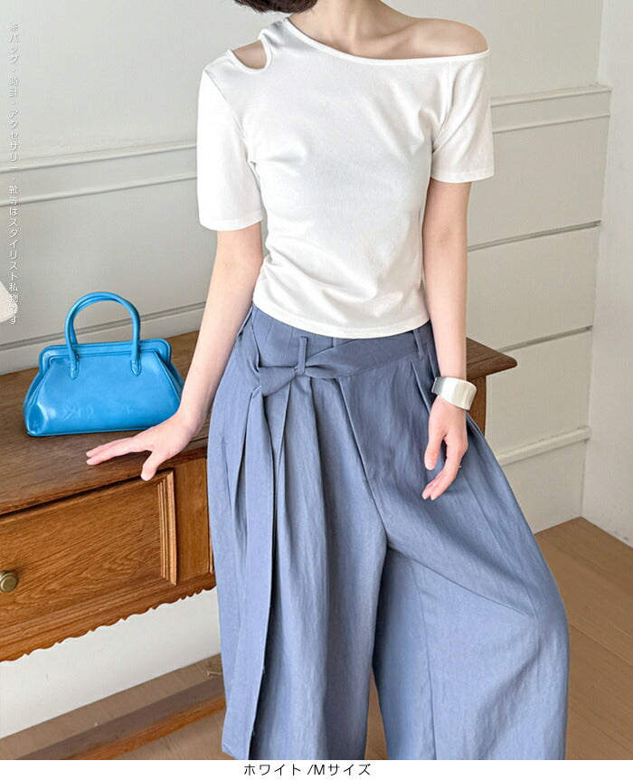 アシメオフショルダーT