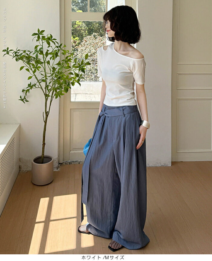 アシメオフショルダーT