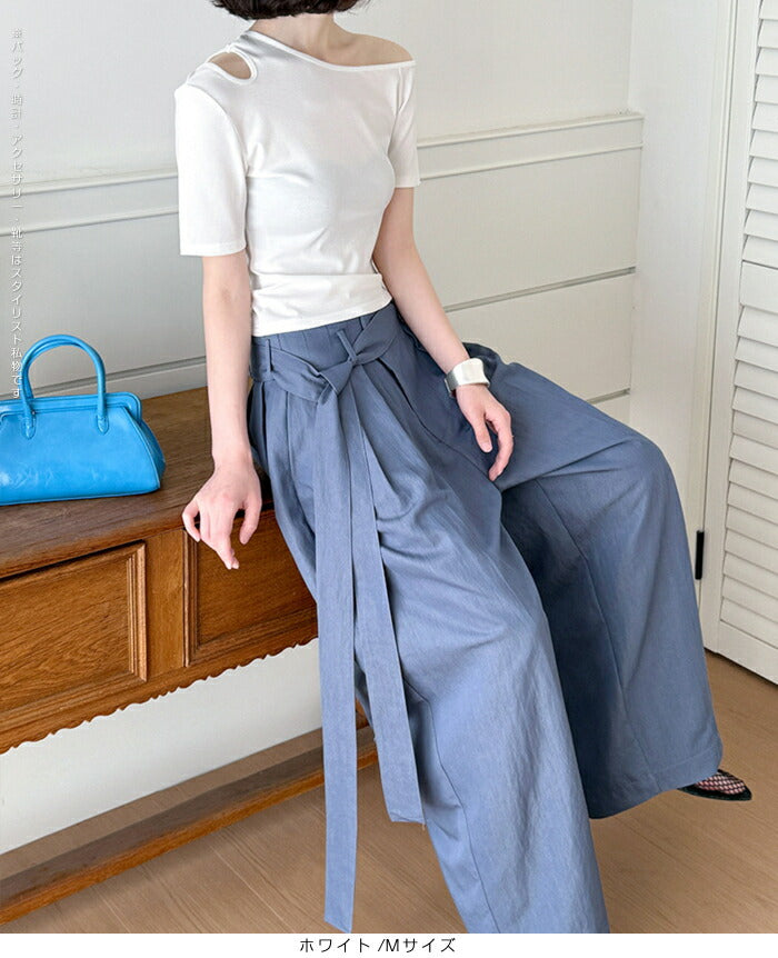 アシメオフショルダーT