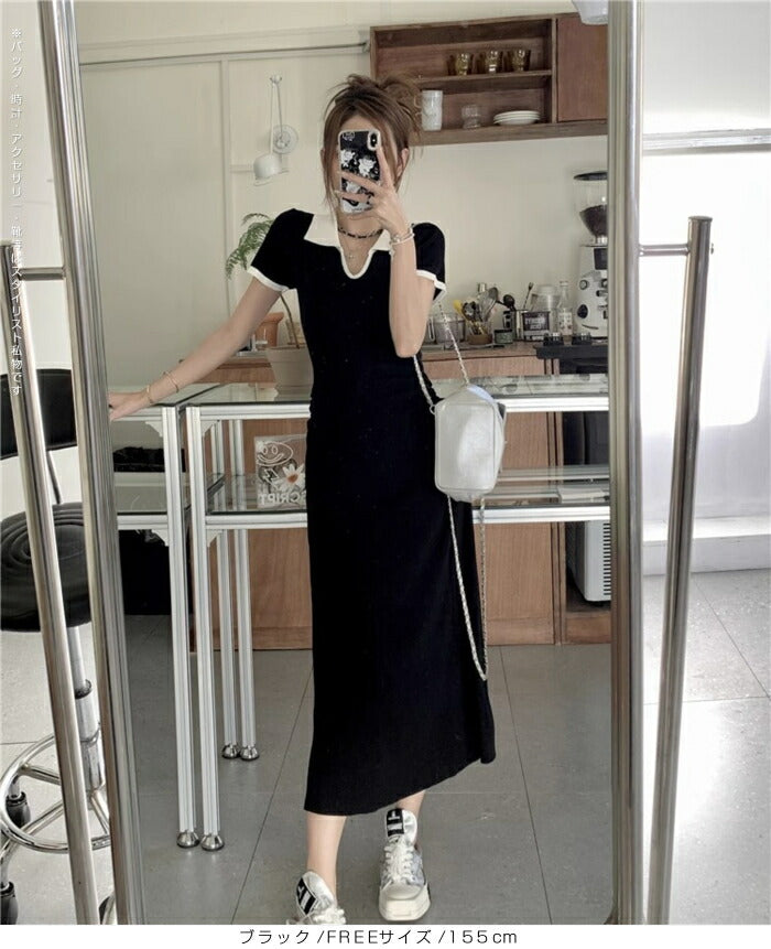 ウエストギャザータイトワンピース