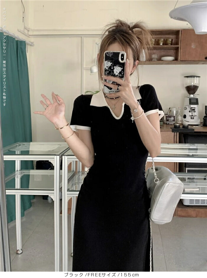 ウエストギャザータイトワンピース