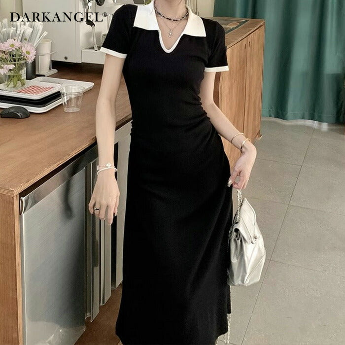 ウエストギャザータイトワンピース