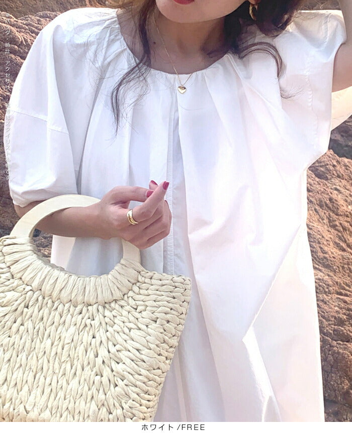 ボリュームスリーブワンピース