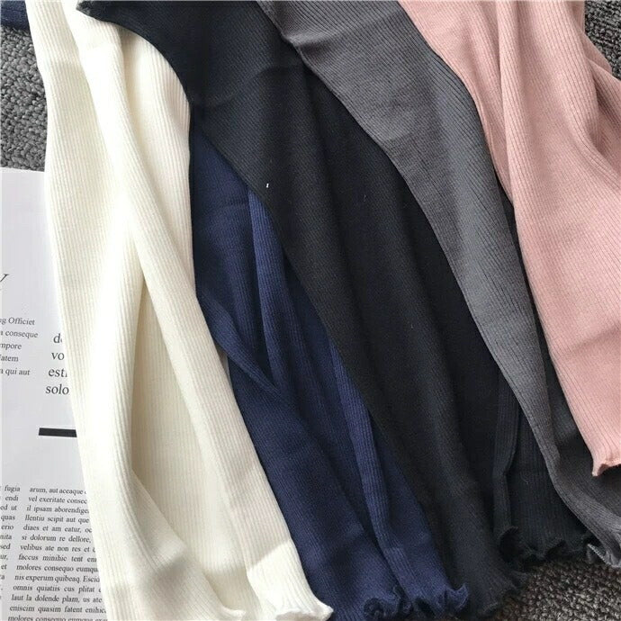 シルク混チュールリブタンクトップ