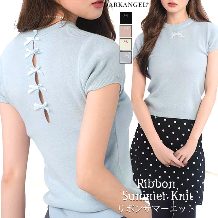 リボン サマーニット