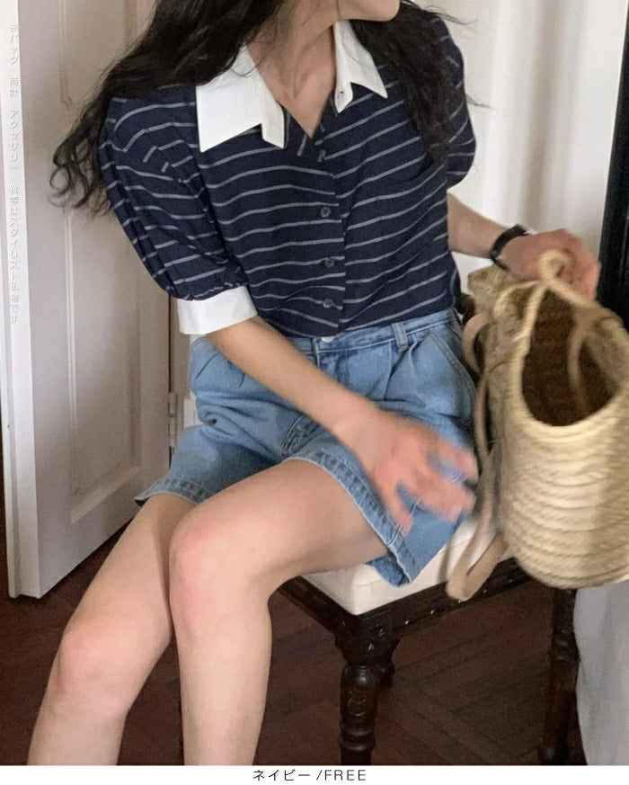 ストライプポロシャツ