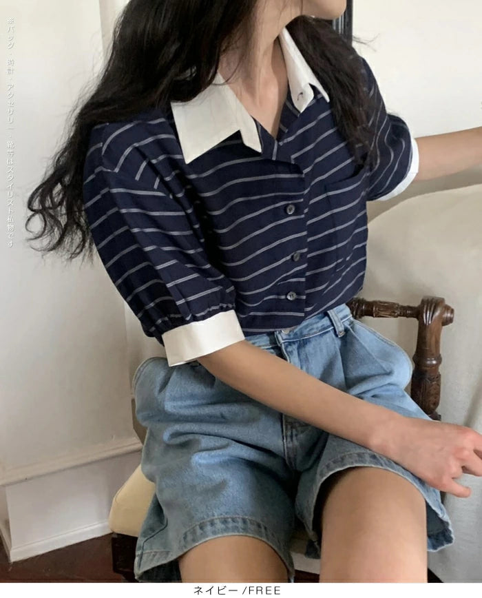 ストライプポロシャツ