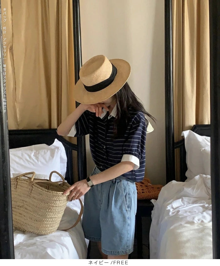 ストライプポロシャツ