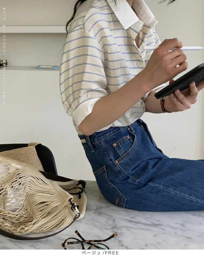 ストライプポロシャツ