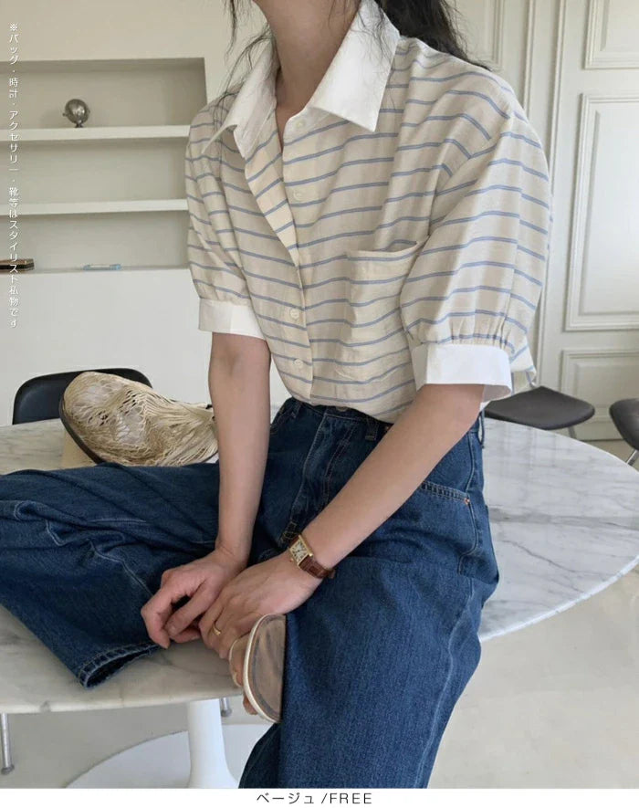 ストライプポロシャツ