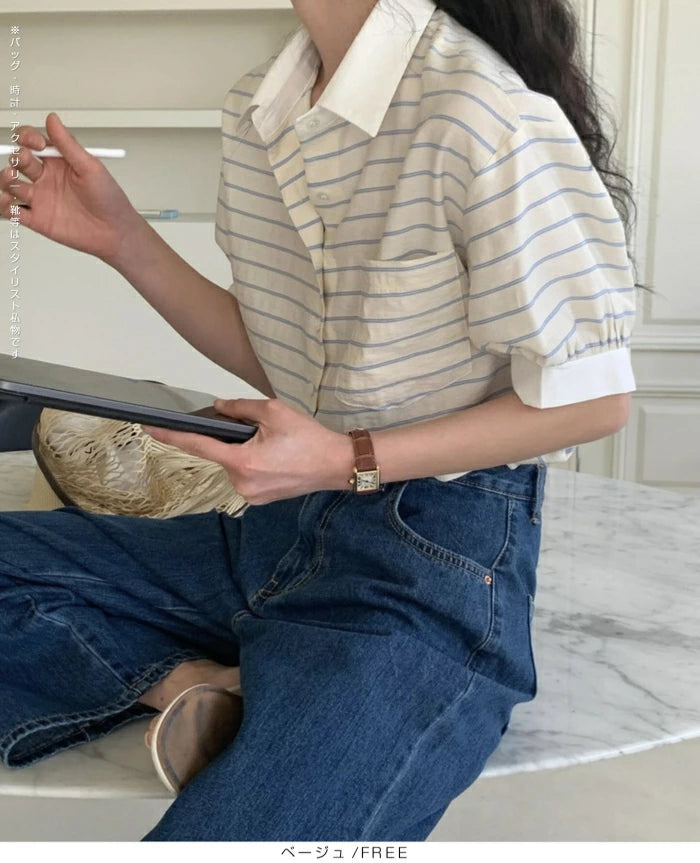 ストライプポロシャツ