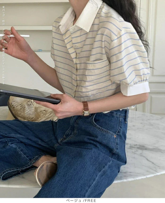 ストライプポロシャツ