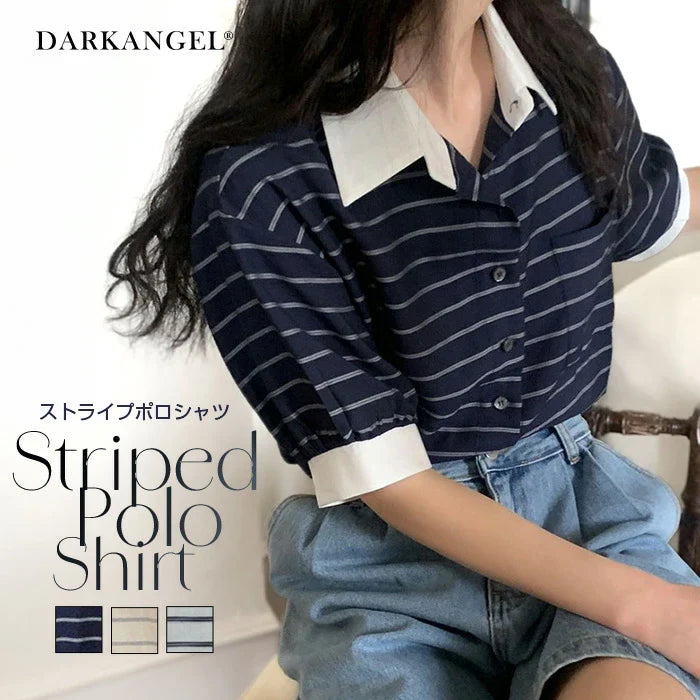 ストライプポロシャツ