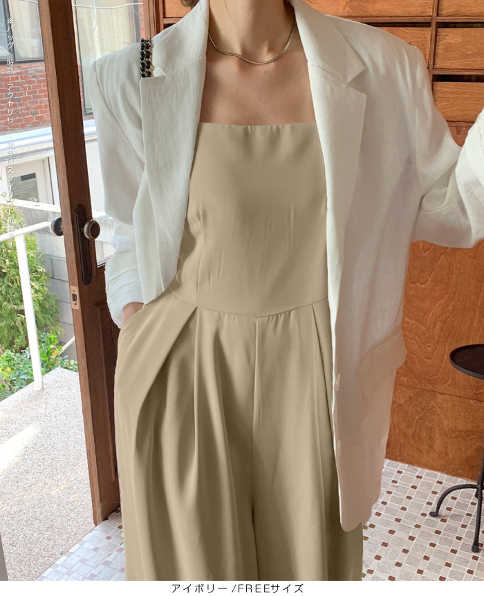 バックデザインキャミオールインワン