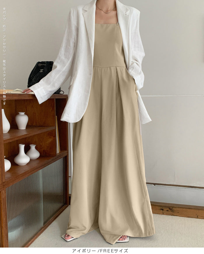 バックデザインキャミオールインワン