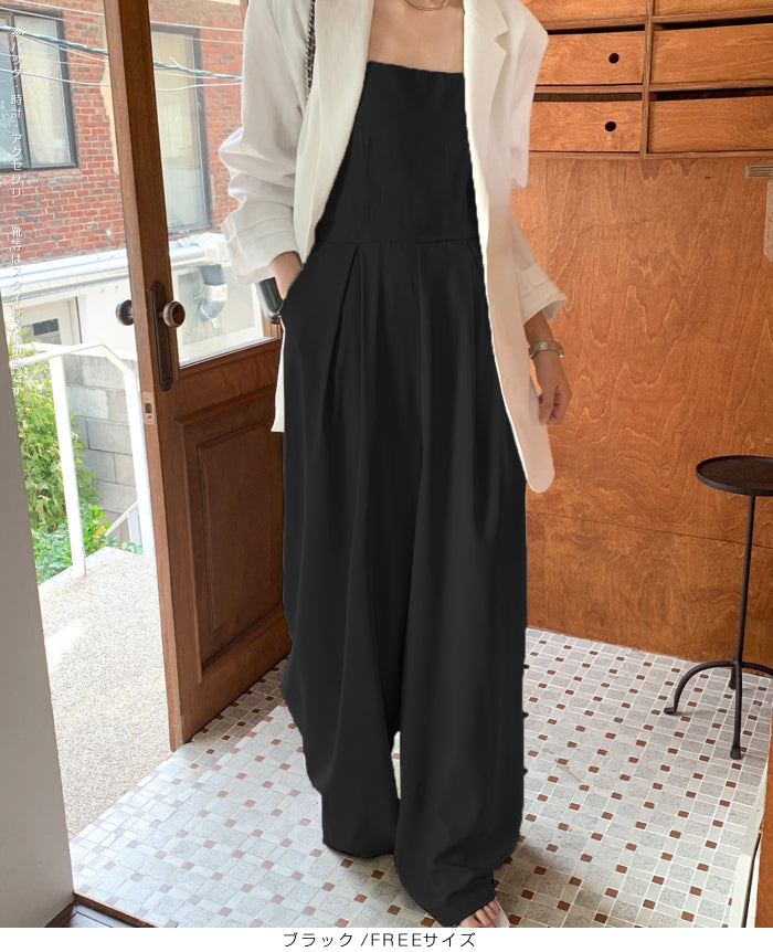 バックデザインキャミオールインワン