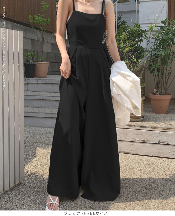 バックデザインキャミオールインワン