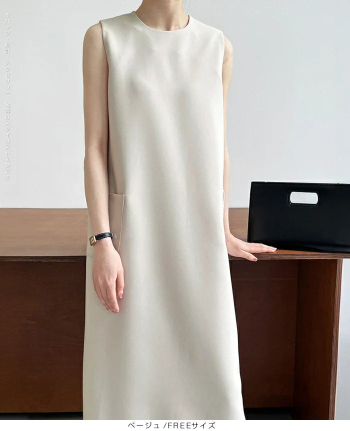 きちんと感 | ラインノースリーブワンピース