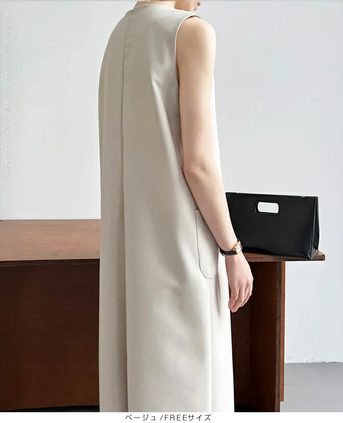 きちんと感 | ラインノースリーブワンピース