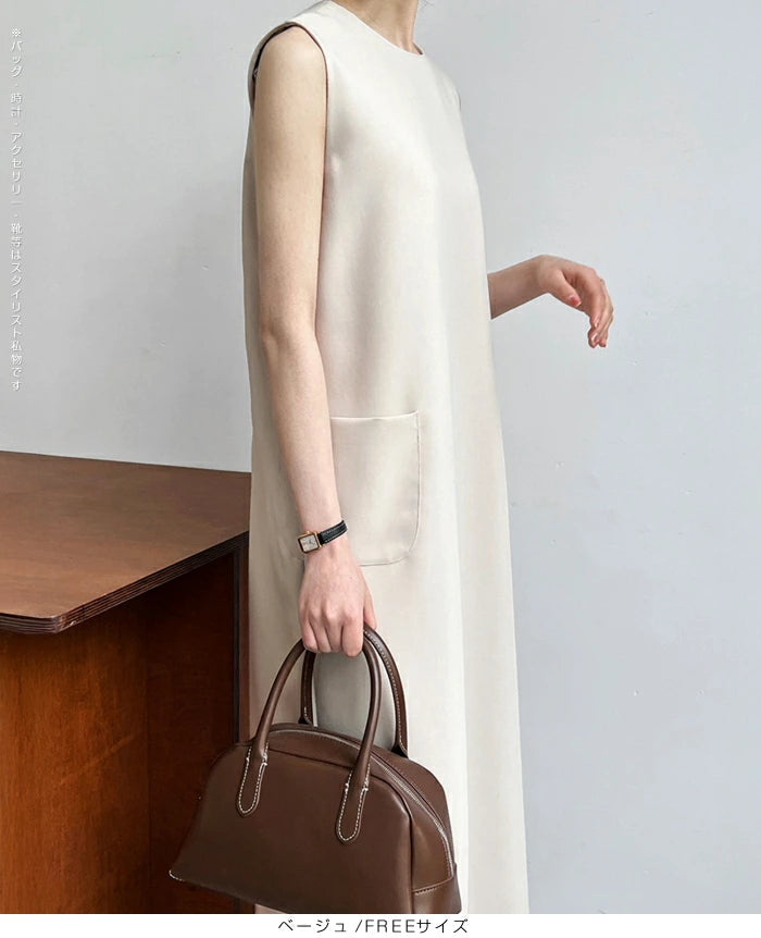 きちんと感 | ラインノースリーブワンピース