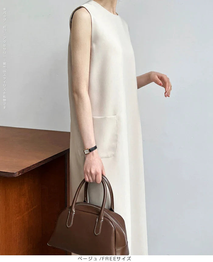 きちんと感 | ラインノースリーブワンピース