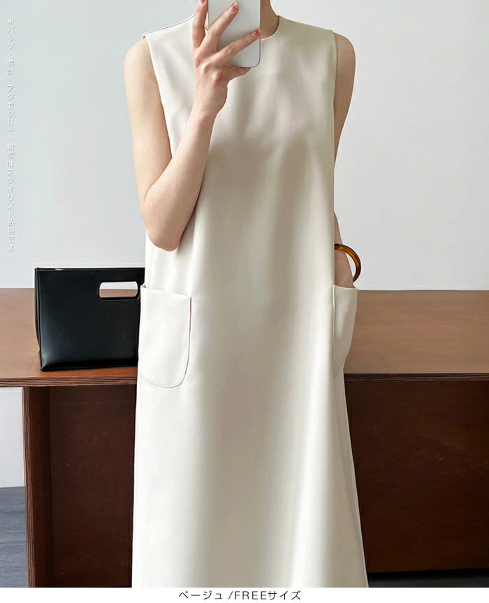 きちんと感 | ラインノースリーブワンピース