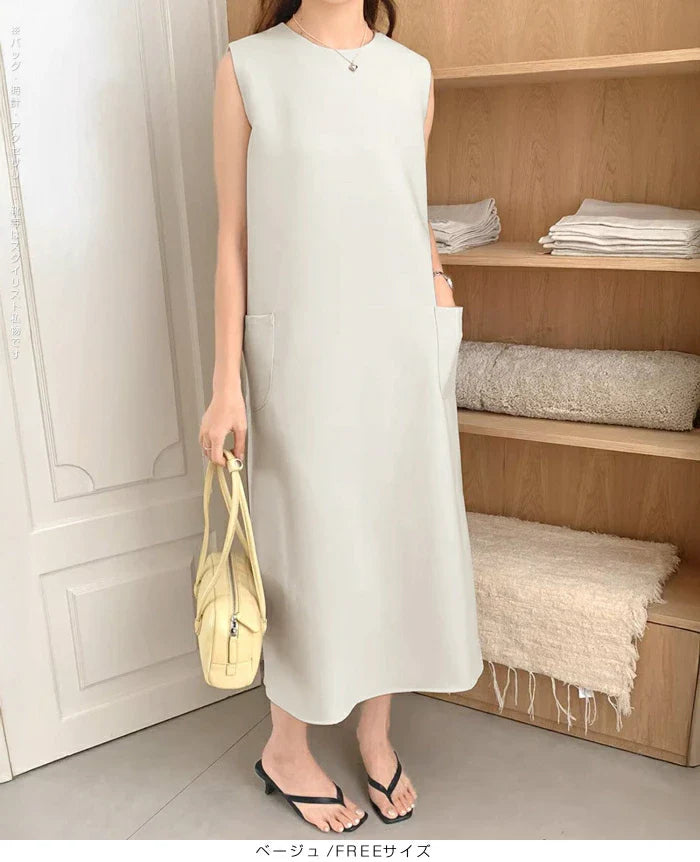 きちんと感 | ラインノースリーブワンピース