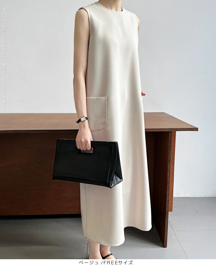 きちんと感 | ラインノースリーブワンピース