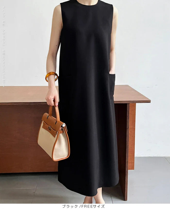 きちんと感 | ラインノースリーブワンピース