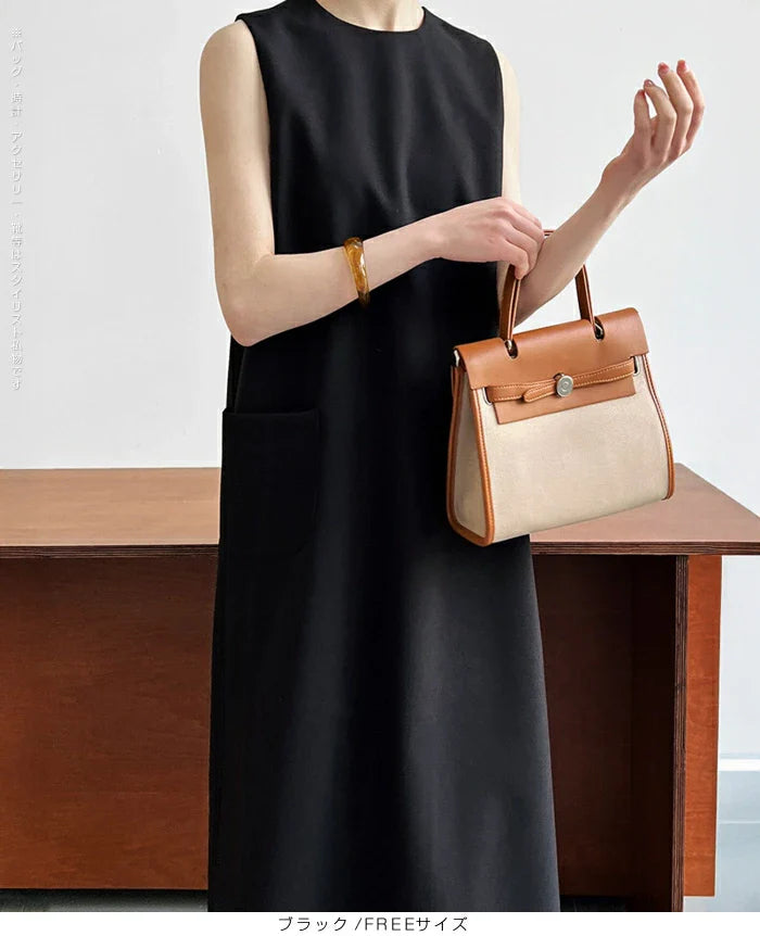 きちんと感 | ラインノースリーブワンピース