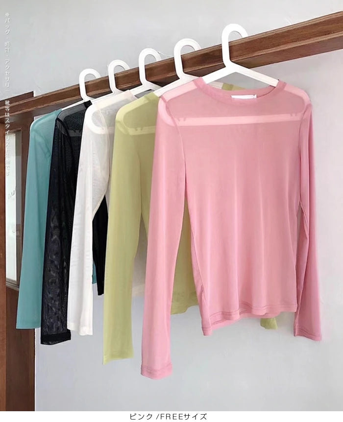 シアーメッシュトップス