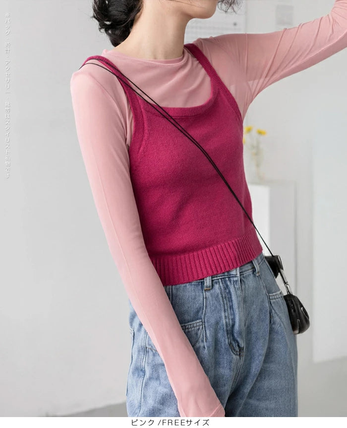 シアーメッシュトップス