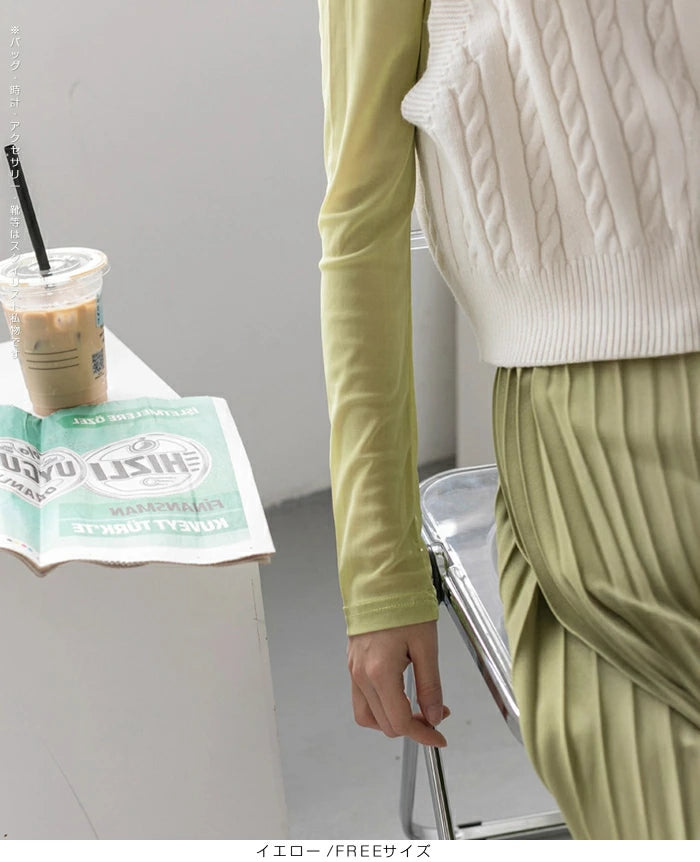 シアーメッシュトップス