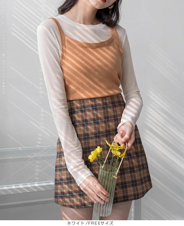 シアーメッシュトップス