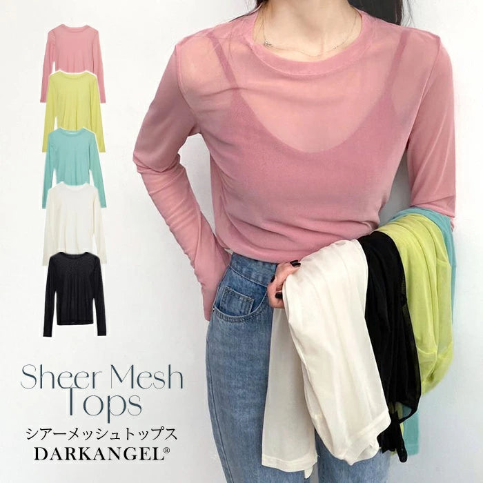 シアーメッシュトップス