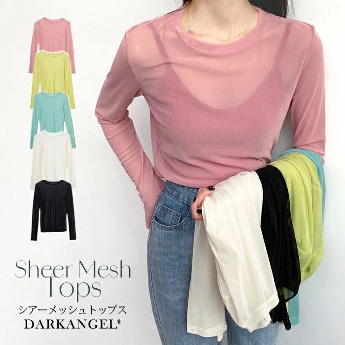 シアーメッシュトップス