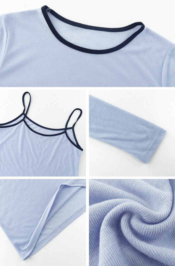 バイカラーシアートップスSet