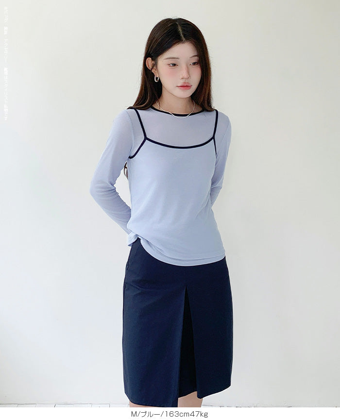 バイカラーシアートップスSet