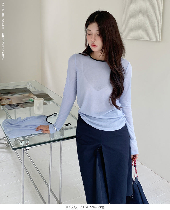 バイカラーシアートップスSet