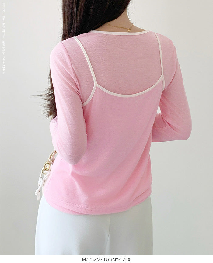 バイカラーシアートップスSet