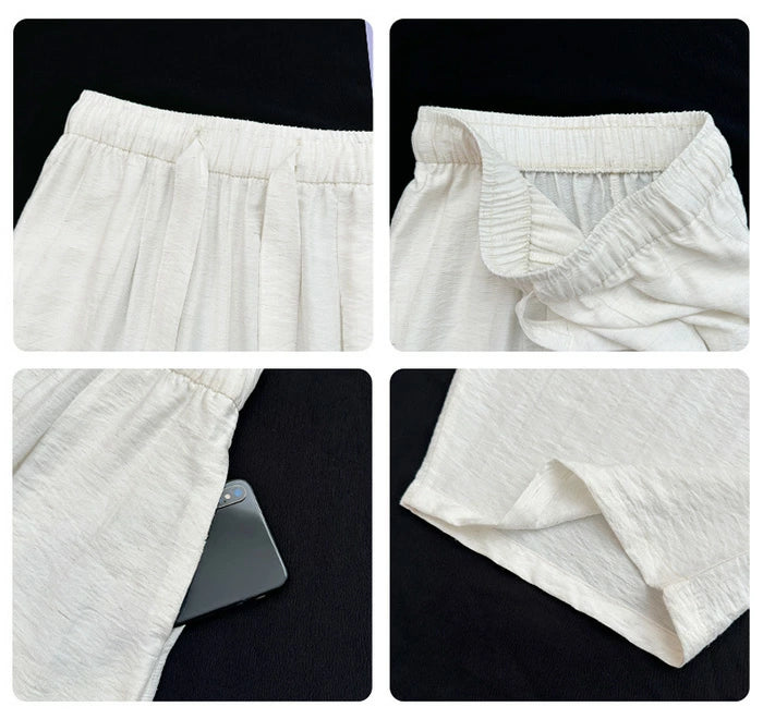 麻混カーブパンツ