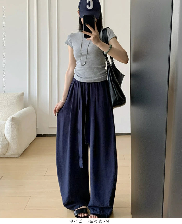 麻混カーブパンツ