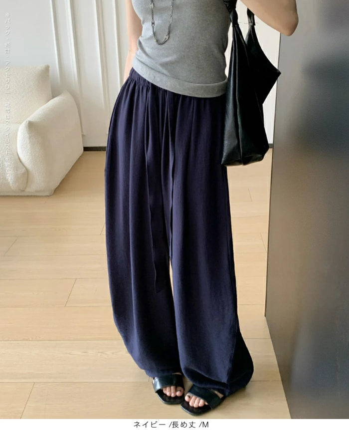 麻混カーブパンツ