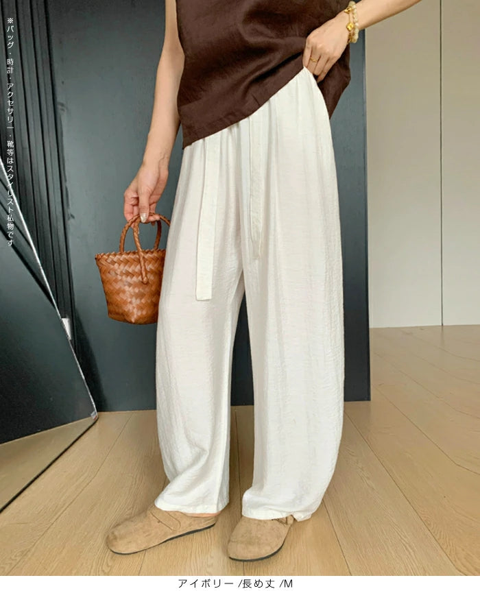 麻混カーブパンツ