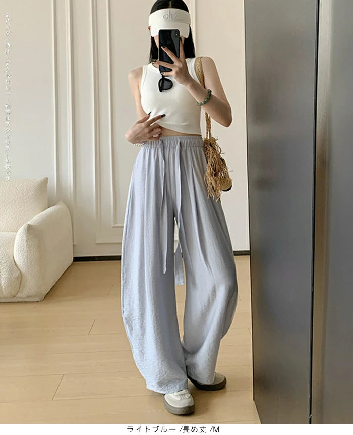 麻混カーブパンツ