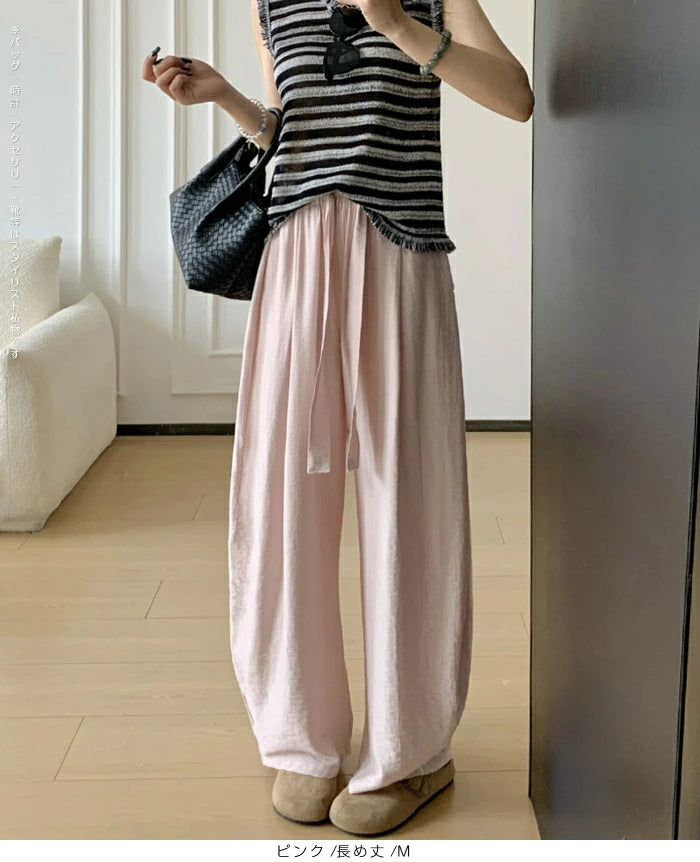 麻混カーブパンツ